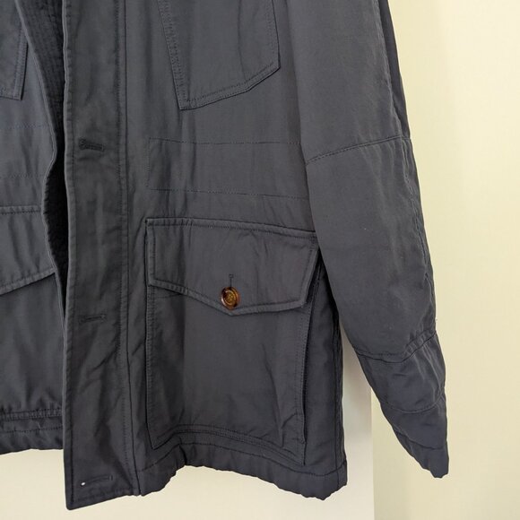 Burberry Navy Wool Field Jacket Real Shearing Removable Collar - Picture 4 of 9